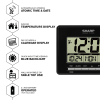 SHARP Digital Atomic Clock, Atomic Accuracy, Date, Temperature, Black Case, LCD Display - Sharp