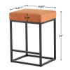 Brown Pu Upholstered Counter & Bar Stool with Footrest, PU leather (Set of 2) - as Pic