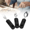 Parkinsons Utensils, Adaptive Utensils Stainless Steel 3 Pieces Hanging Hole For Elderly - Eotvia