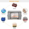 2Pcs Clothes Storage Bag 90L Large Capacity Foldable Closet Organizer w/ Thick Fabric Clear Window Dual-Zipper - Grey