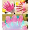 Pet Cat Grooming Comb Five Finger Pet Bath Brush Cat Dog Shower Massager Pet Grooming Deshedding Glove - BLUE
