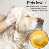 Softness Silicone Pet Brush For Dog & Cat; Dog Hair Massage Bath Brush With Shower Gel Dispenser - Square Pink