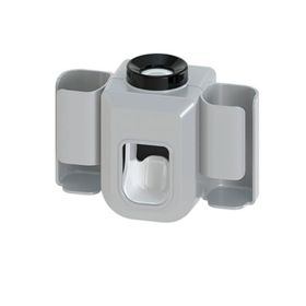 1pc Electric Toothbrush Holder Couple Toothbrush Holder Lazy Person Automatic Toothpaste Squeezing Device Wall Mounted Non Perforated Toothpaste Tooth (Items: Toothpaste Toothbrush Holder, Color: Gray)